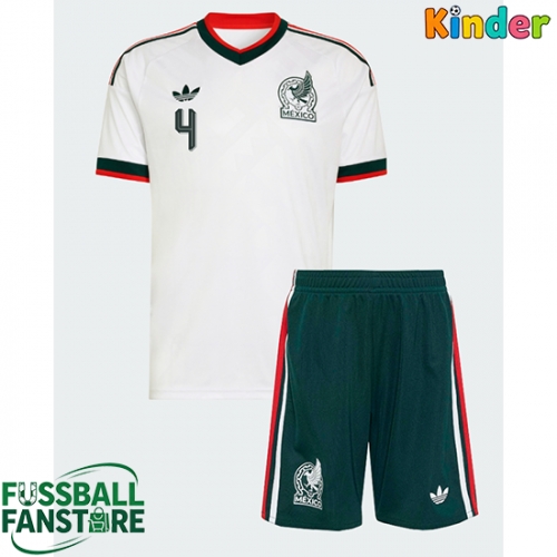 Mexiko Edson Alvarez #4 Replik Auswärtstrikot Kinder WM 2026 Kurzarm (+ Kurze Hosen)